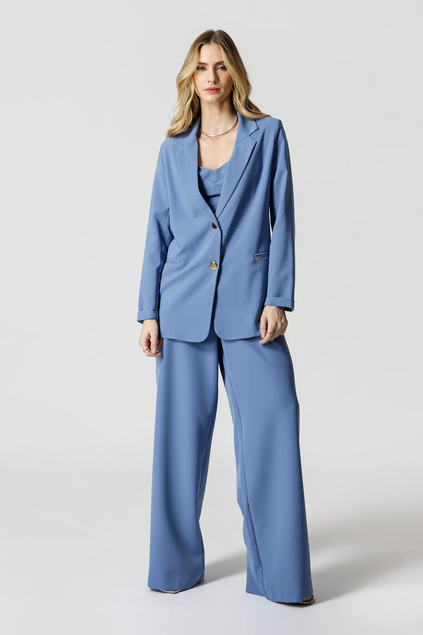 Blazer Longline Alfaiataria Com Botão Duplo