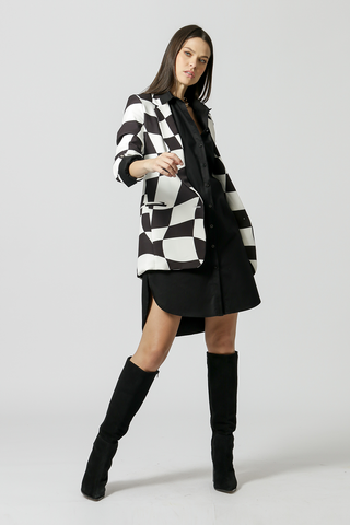Blazer Estampado - PRETO 6047
