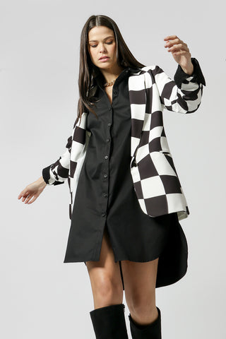 Blazer Estampado - PRETO 6047