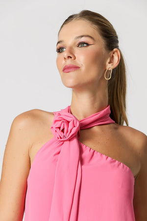 Blusa Ombro Único Com Flor