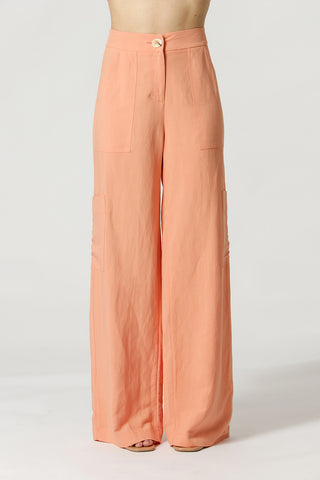 Calça Pantalona Com Bolsos - SALMAO
