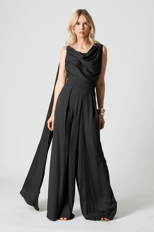 Macacão Assimétrico com Alça Brilhante