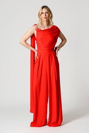 Macacão Assimétrico com Alça Brilhante