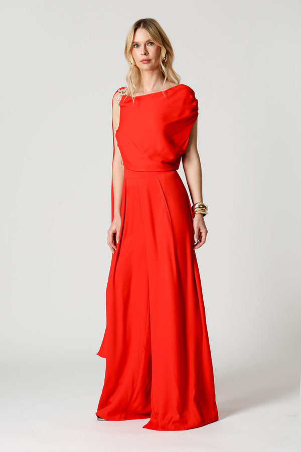 Macacão Assimétrico com Alça Brilhante