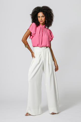 Blusa Com Pregas Na Gola - PINK CLARO