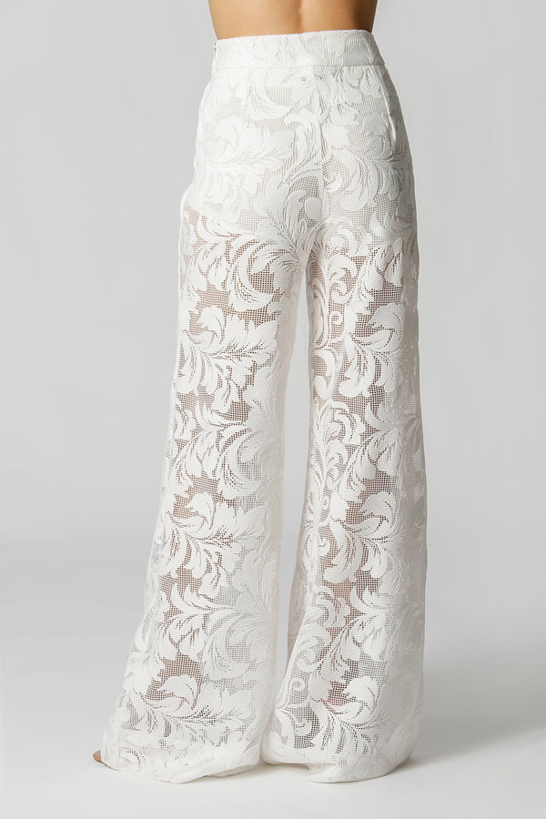 Calça Pantalona Bordada