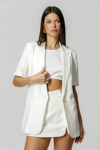 Blazer Alfaiataria Manga Midi - OFF WHITE