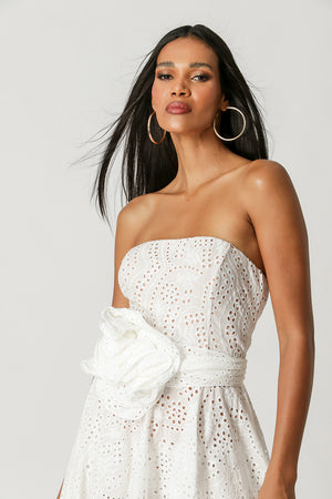 Vestido Corset Curto Com Detalhe Babado