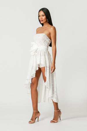 Vestido Corset Curto Com Detalhe Babado