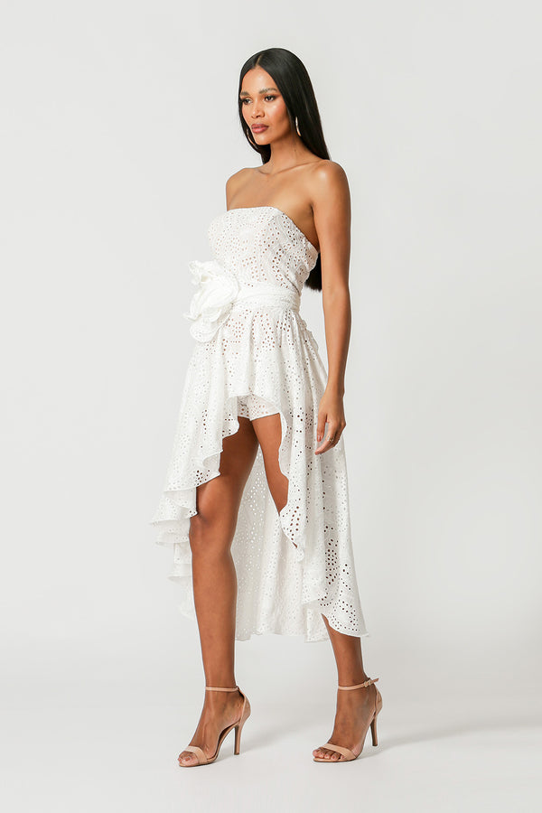 Vestido Corset Curto Com Detalhe Babado
