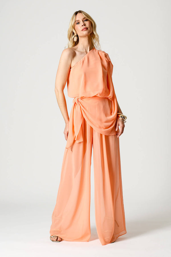 Blusa Ombro Único Com Manga Lenço