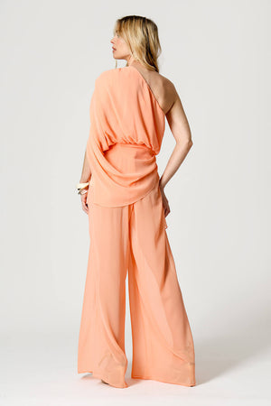 Blusa Ombro Único Com Manga Lenço