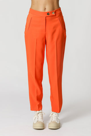 Pantalones rectos de sastre - NARANJA