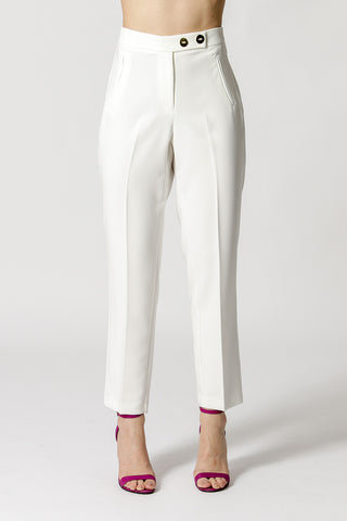 Pantalones rectos de sastre - BLANCO ROJO