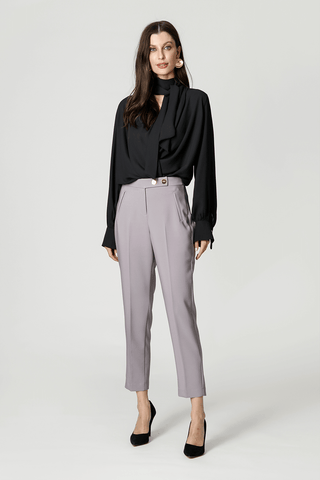 Pantalones rectos de sastre - GRIS
