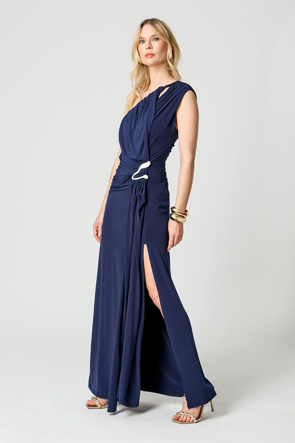 Vestido Ombro Único com Detalhe Torcido