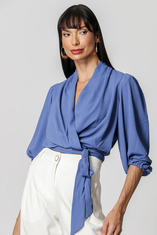 Blusa Cachequer Com Manga Bufante - JEANS