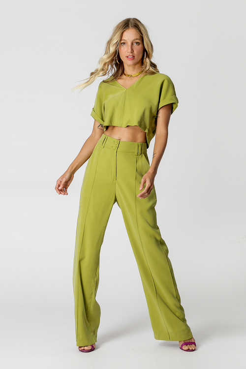 Blusa Cropped Decote Em V