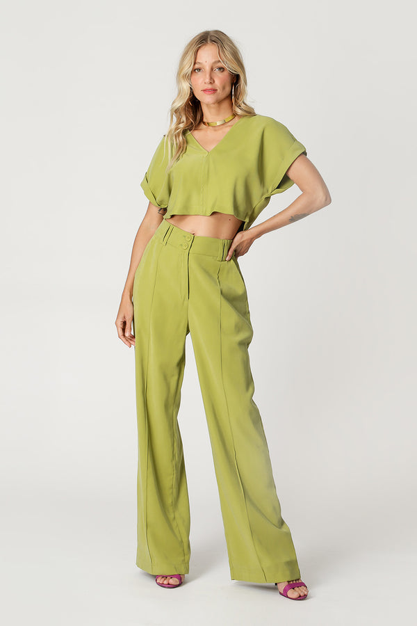 Blusa Cropped Decote Em V