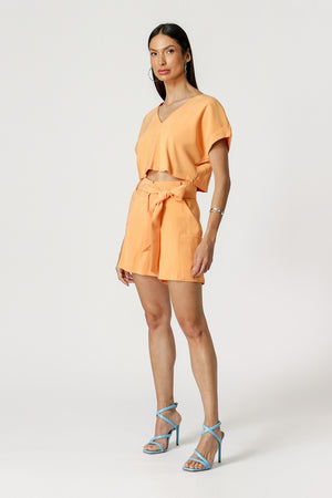 Blusa Cropped Decote Em V