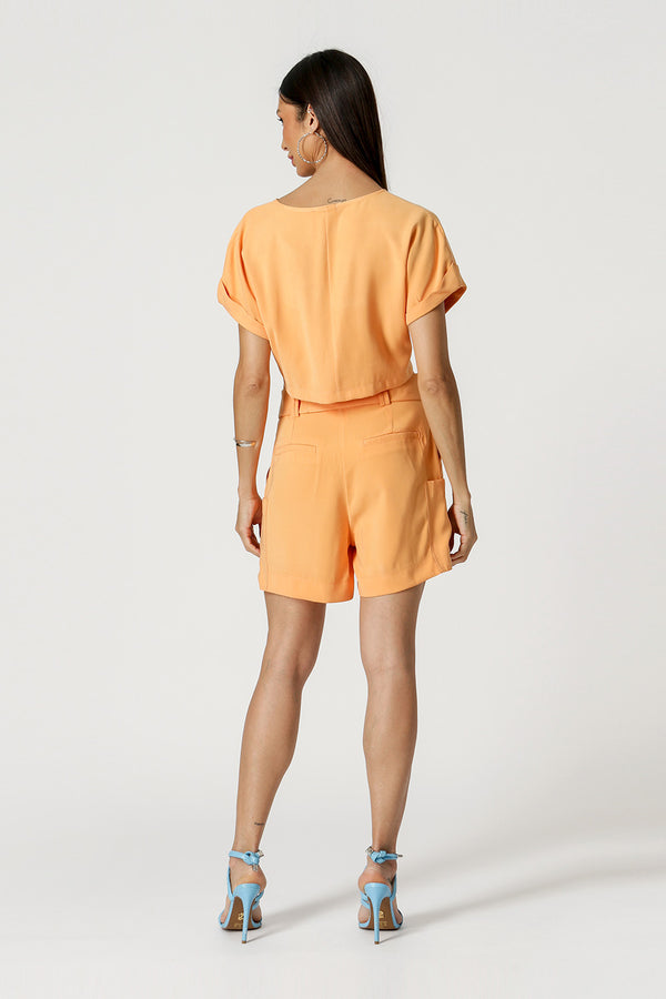 Blusa Cropped Decote Em V