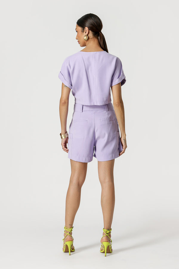 Blusa Cropped Decote Em V