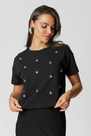 T-shirt Pedraria de Brilhos - PRETO