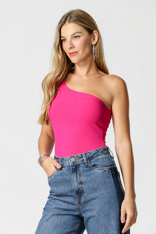 Blusa Ombro Único Canelada - PINK