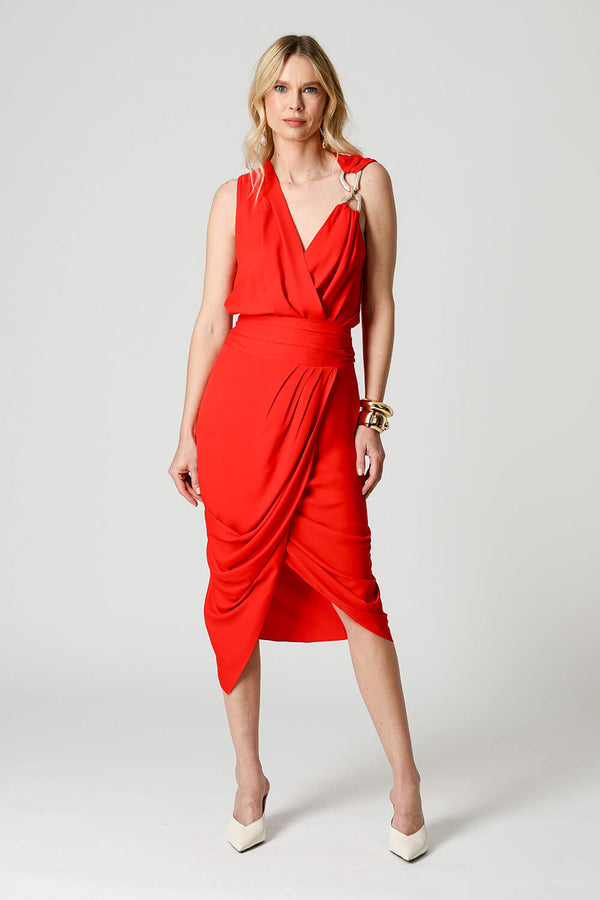 Blusa Transpassada Com Strass No Ombro