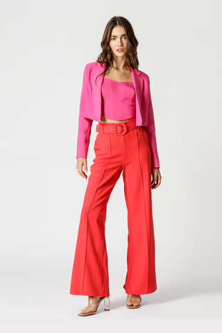 Blusa con tirantes de corsé - ROSA