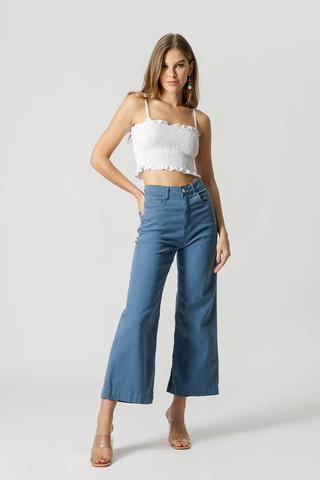 Blusa corta de látex - BLANCA