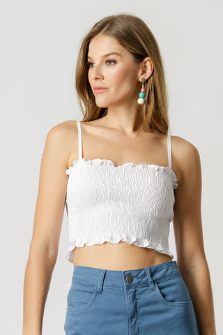 Blusa corta de látex - BLANCA