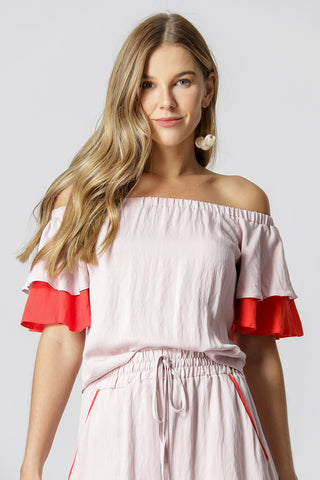 Blusa con hombros descubiertos y volantes - ROSE