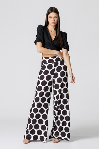 Calça Pantalona Estampada - OFF WHITE 7157