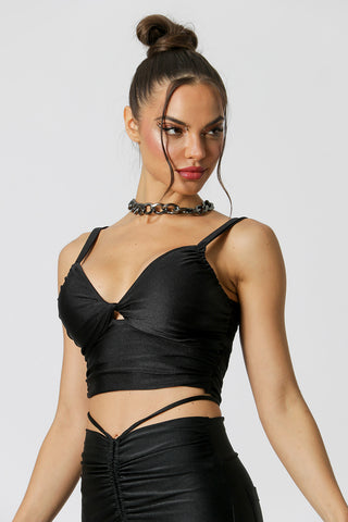 Top con detalle torcido - NEGRO