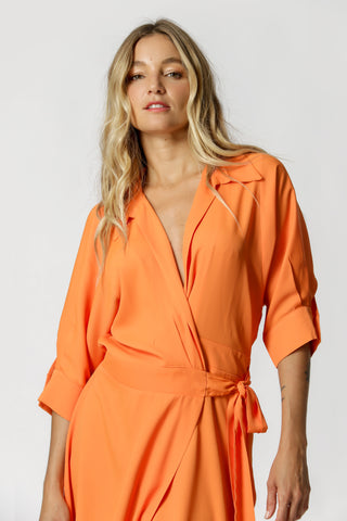 Vestido midi Cachequer - NARANJA