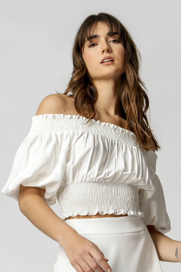 Blusa Ombro a Ombro com Lastex