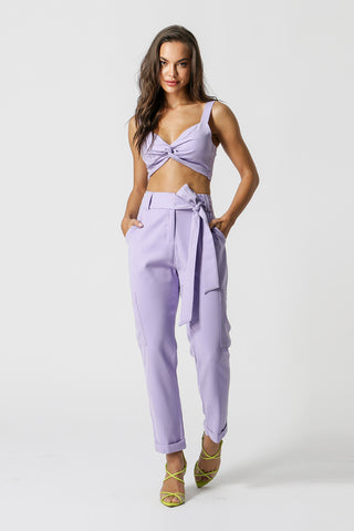 Calça Cargo Cenoura Com Cinto Faixa - LILAS CL