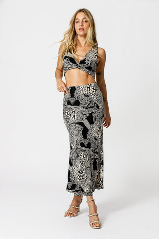 Top estampado con giro - NEGRO 84836