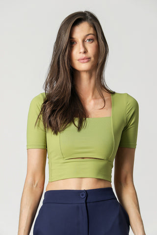 Blusa Decote Quadrado - OLIVA