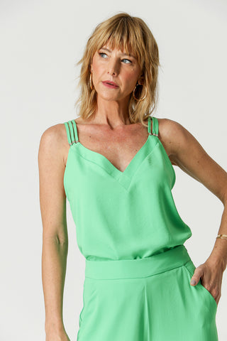 Blusa De Alça E Decote V - VERDE 1