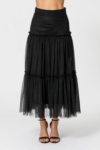 Falda de tul en capas - NEGRO