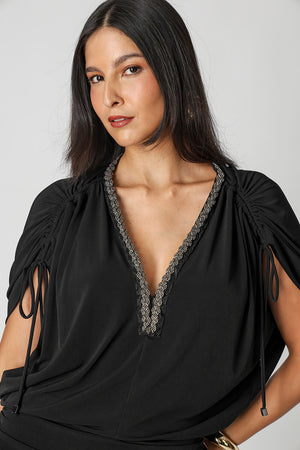 Vestido Malha ITY Com Aplique e Manga Ajustável