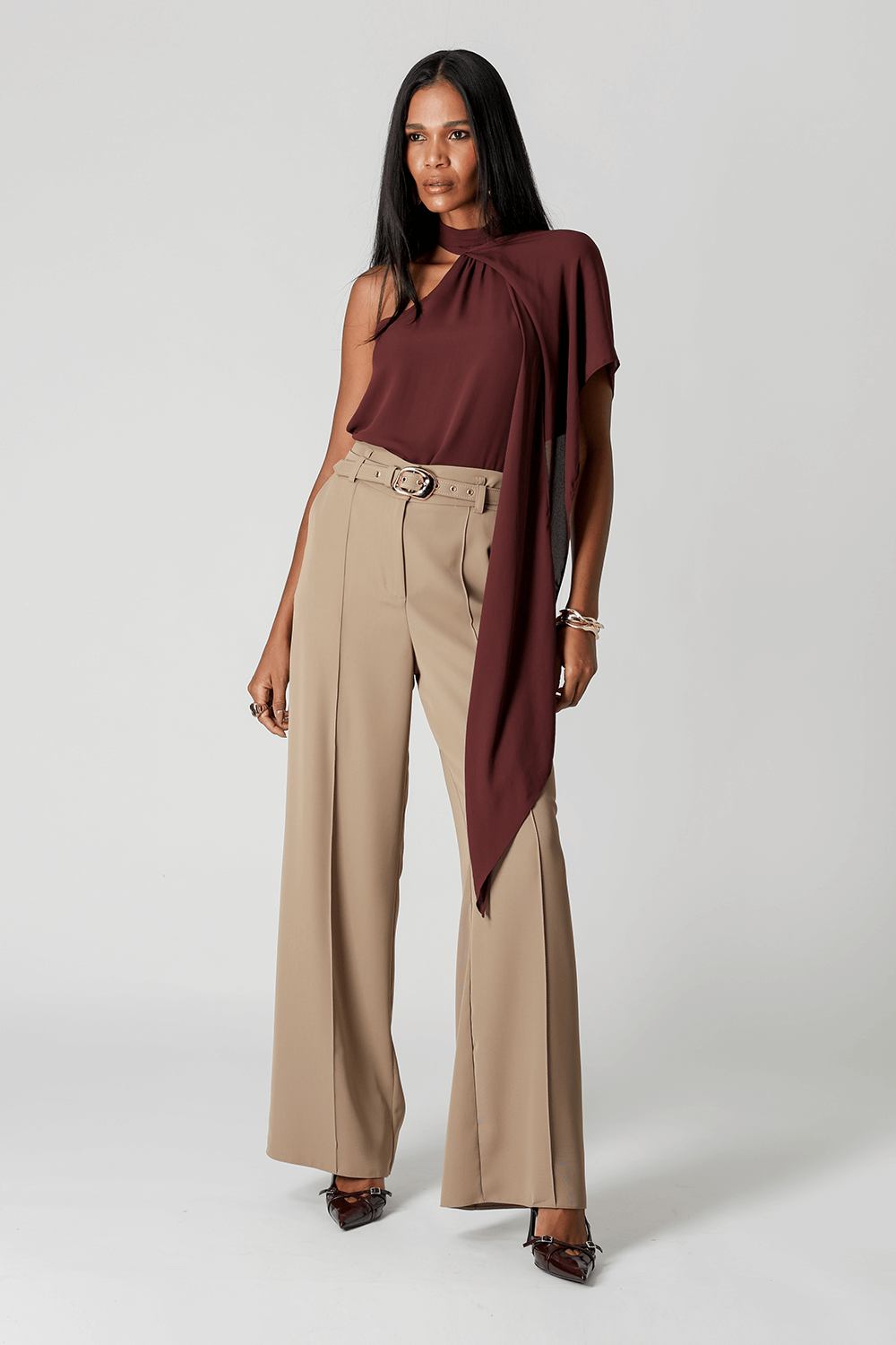 Calça Reta de Alfaiataria Fluid