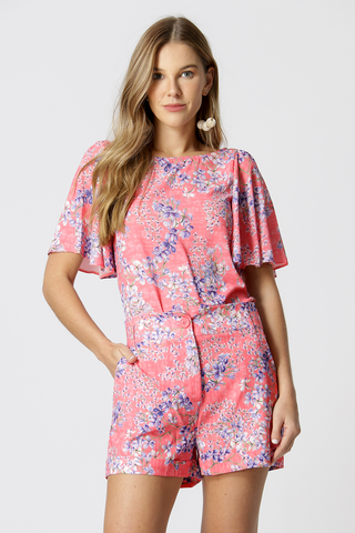 Blusa de cuello barco y mangas anchas - FLOR 1189