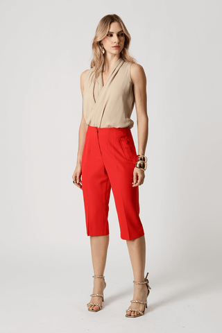 Pantalones capri a medida - ROJO