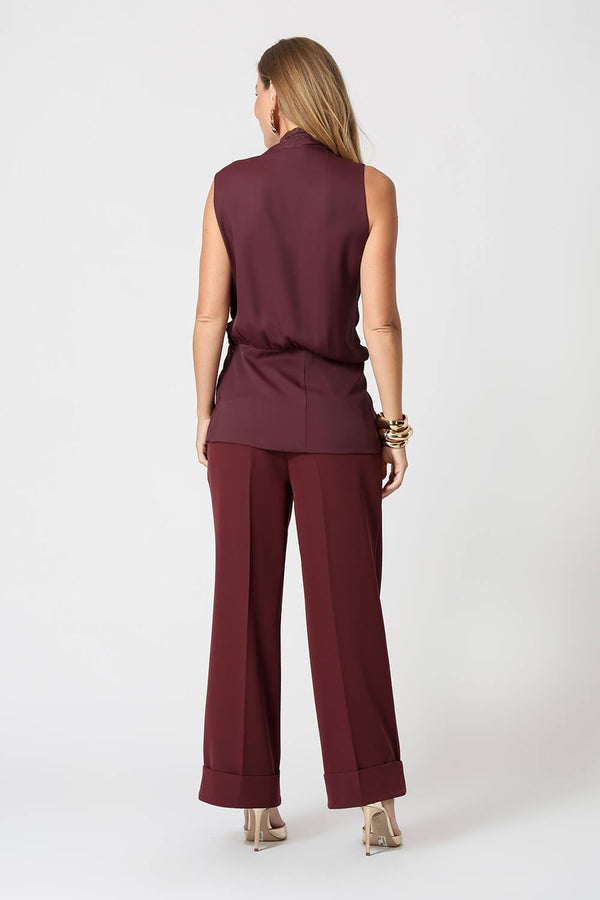 Blusa Peplum Transpassada com Top em Renda