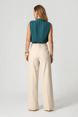 Blusa Balonê Em Crepe Com Top De Renda