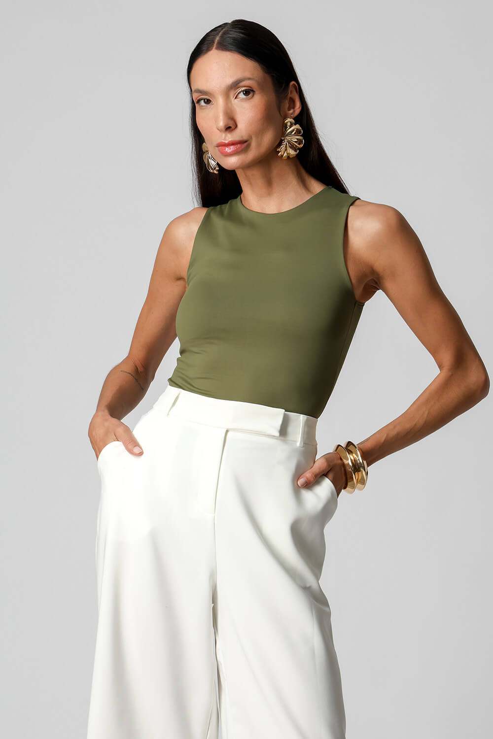Blusa Regata Em Malha Amni TRIMIX