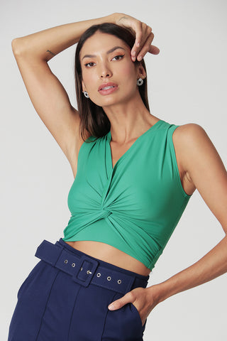 Blusa corta con giro y escote en pico - BANDEIRA 2
